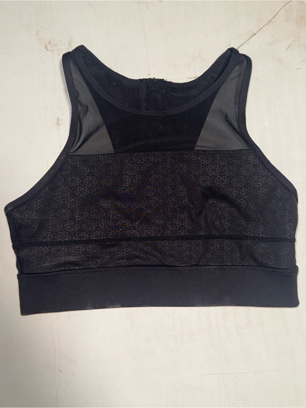 Zyia Black Mesh High-Neck Sports Bralette